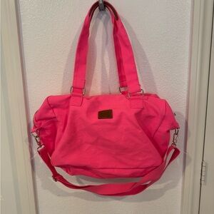Victoria's Secret Hot Pink Canvas Tote with Removable Strap
